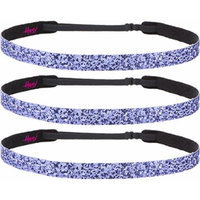 Hipsy Non-Slip Headband Adjustable Cheerleading 3pk Purple Glitter