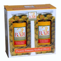 3BAR Picante Pimento Stuffed Manzanilla Olives 2 jars 32oz each