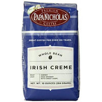 PapaNicholas Coffee Whole Bean Coffee, Irish Creme, 10 Ounce
