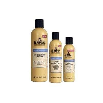 Dr. Miracles Cleanse & Condition Trio Set (Conditioning Shampoo, Deep Conditioner, Leave in Conditioner) Plus 1 Free of EYE Pencil