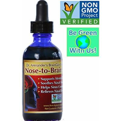 ORGANIC NOSE TO BRAIN OIL (Nasal drops) - Supports Mental Clarity -- Soothes Nasal Area-- Helps Sinus Congestion -- Relieves Nasal Dryness -- Promotes Restful Sleep. Helps with Allergies -- 5 to 9 Months Supply