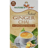 Nature's Guru Instant Ginger Chai Unsweetened, 10-count (Pack of 1)