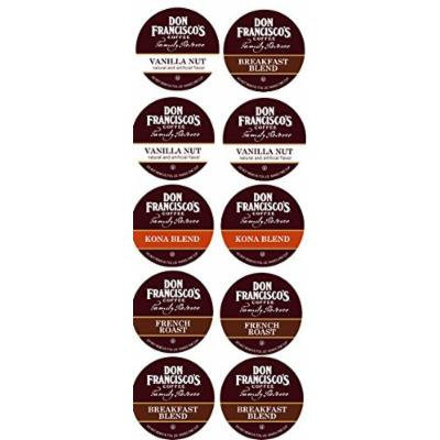10 Cup Don Francisco's® Sampler! Breakfast Blend, KONA, Vanilla Nut & French Roast!