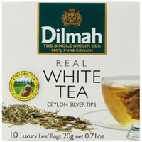 Dilmah White Tea, Ceylon Silver Tips, 10-Count Luxury Leaf Teabags (Pack of 2)