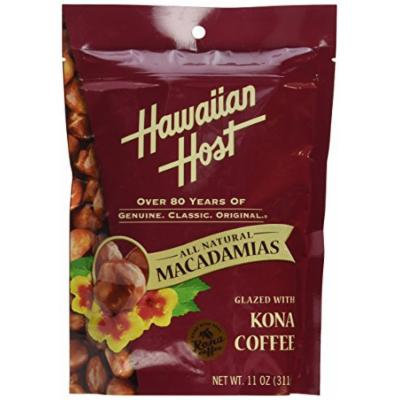 Hawaiian Host MACADAMIA NUTS -Kona Coffee Glazed , LARGE 11 oz (Resealable Bag)