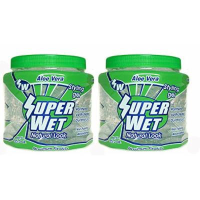 TWO (2) SUPER WET GEL SPECIAL FOR BLACK COARSE HAIR CONTROL BUT NOT HARD AND KEEPS SHAPE AND STYLE NO RESIDUE