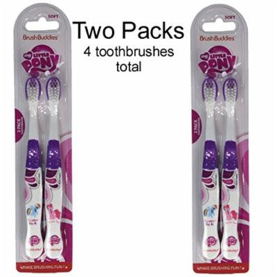 My Little Pony kid's children's soft bristle TOOTHBRUSH set - Rainbow Dash & Pinkie Pie (2 pack = 4 toothbrushes)