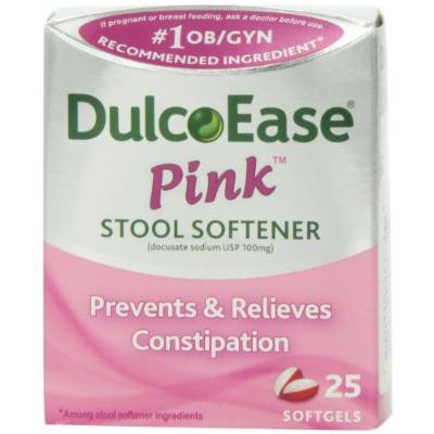 DulcoEase Pink, Stool Softener Laxative 25 CT (PACK OF 2)