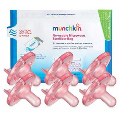 Philips Avent Soothie Pacifier 3 + Months (6 Pack), Pink with Bonus Steam Sterilizer Bag