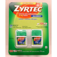 Zyrtec Cetirizine Hcl/Antihistamine (120 Tablets 10mg each)