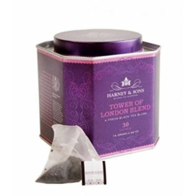 Harney and Sons Tower of London, Flavored Black 30 Sachets per Tin (Pack of 4)