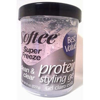 Softee Super Freeze Protein Styling Gel Best Value Clean and Clear 8 Oz