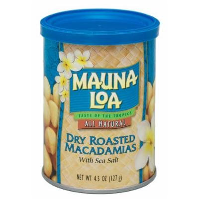 Mauna Loa Dry Roasted Macadamia Nuts 6 Pack Cans 4.5oz Each and 1 Bar of Plumeria Face & Body soap and 1 Tube of White Ginger Conditioning Shampoo.