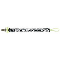 AM PM Kids! Paci Clip, Damask with Lime Green