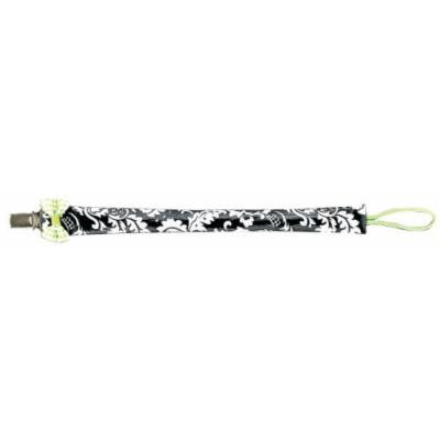 AM PM Kids! Paci Clip, Damask with Lime Green