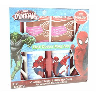 Spiderman Hot Cocoa Mug Set, Includes: 2 Mugs and 2 Nestlé Cocoa Packets