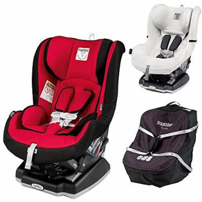 Peg Perego Primo Viaggio Infant Convertible Car Seat w Car Seat Travel Bag & Clima Cover, White (Rouge)