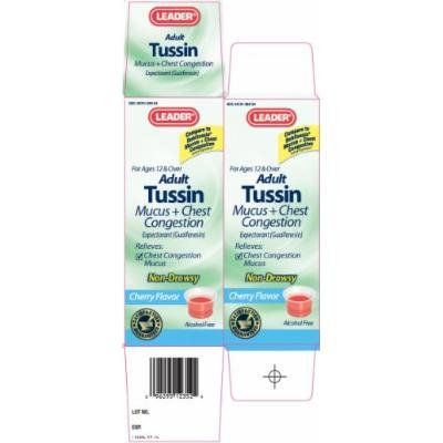 Leader Adult Tussin Mucus + Chest Congestion Non-drowsy Cherry Flavor 8oz (Pack of 3)