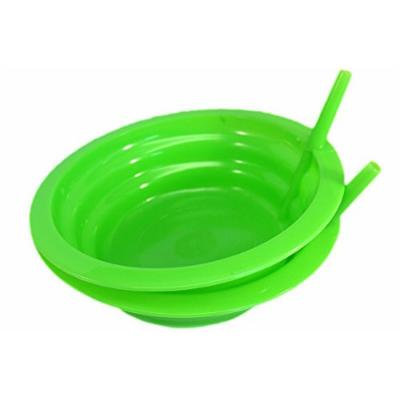 Good Living Set of 2 Sip-A-Bowl Cereal Bowls With Built-In Straw, Green, 1-pack