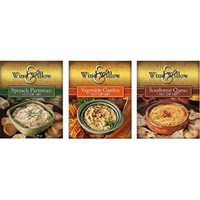 Wind & Willow Hot Dip Mix Variety Pack - Vegetable Garden, Spinach Parmesan, and Southwest Queso