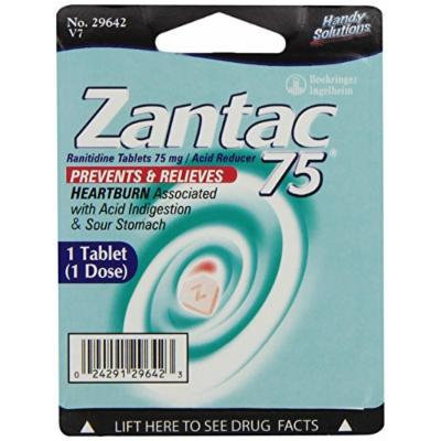 Handy Solutions Zantac 75 mg, 1Tablet Packages (Pack of 18)