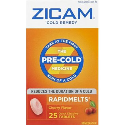 Zicam Cold Remedy RapidMelts 25 Count, Cherry Flavor (3 Pack)