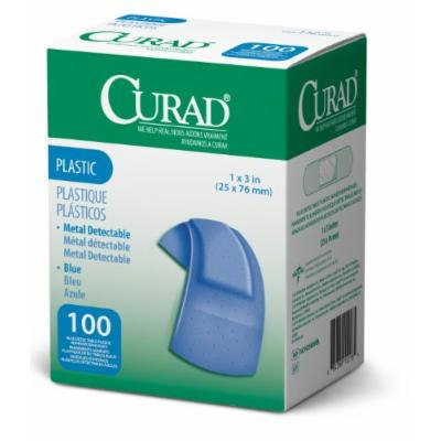 Curad Woven Blue Detectable Bandage, 100-Count (Pack of 2)