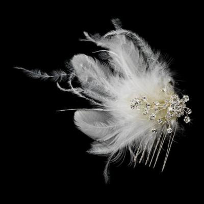 IVORY Feather Bridal Hair Headpiece