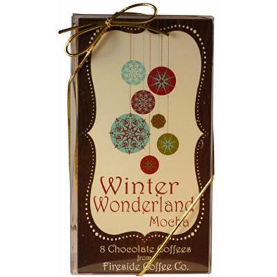 Fireside Coffee Gourmet Coffee Gift Set Winter Wonderland Mocha Variety Pack of 8 Chocolate Coffees