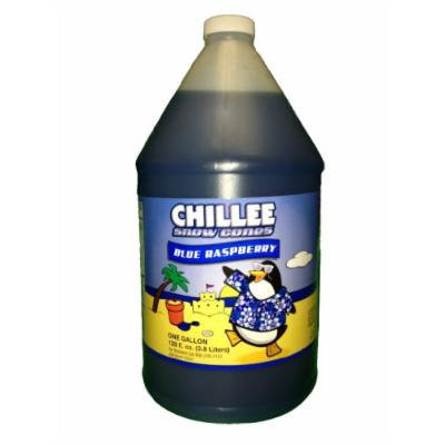Chillee Snow Cone Syrup, Blue Raspberry, 128 Ounce (pack of 4)
