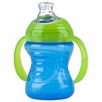 Nuby 2 Handle Super Spout No Spill Cup, Blue/Green, 8 Ounce
