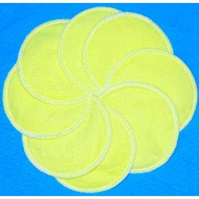 NuAngel Designer Washable Nursing Pads 100% Cotton - Sunshine Yellow - Made in U.S .A. - 8 pads