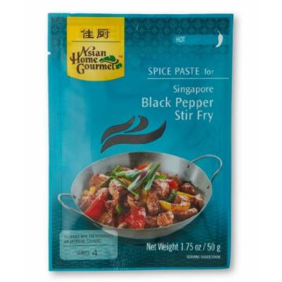 ASIAN HOME GOURMET Hot Spice Paste for Singapore Black Pepper Stir Fry 1.75 Ounce (Pack of 3)