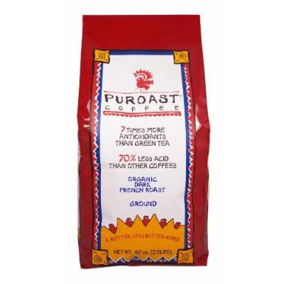 Puroast Low Acid Coffee Organic French Roast Drip Grind, 2.5 Pound Bag