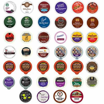 Custom Variety Pack Bold Coffee Single Serve Cups for Keurig K Cup Brewers Sampler, 40 Count