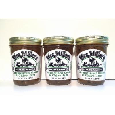 Mrs. Miller's Amish Homemade Caramelized Onion & Chive Jam 8 oz/226g - Pack of 3 (Boxed)