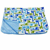 Blue Baby Bum Baby Blanket Giraffes, Blue
