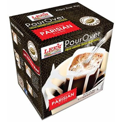 Lee's Coffee Pourover Fresh Ground Filter Packs, Parisian, 8 Count (Pack of 22)