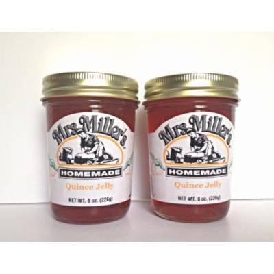 Mrs. Miller's Amish Homemade Quince Jelly 8 oz - Pack of 2 (Boxed)