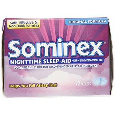 Sominex Original Formula Tablets, 72 Count Pack of 2