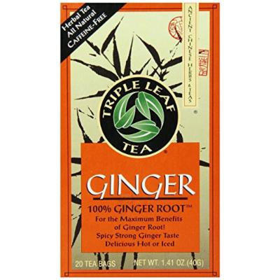 Triple Leaf Tea, Tea Bags, Ginger, 1.4-Ounce Bags, 20-Count Boxes (Pack of 1)