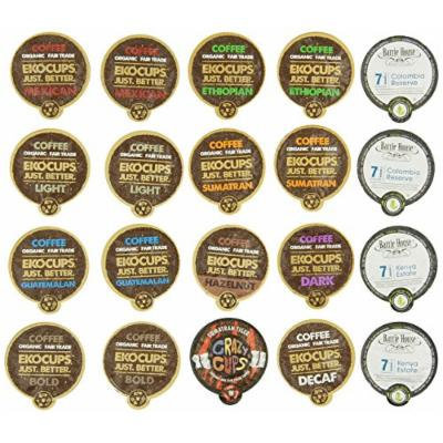 Crazy Cups Fair Trade Deluxe Sampler, Single serve cup Portion Pack for Keurig Single serve cup Brewers, (Pack of 20)