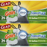 Glad ForceFlex OdorShield Tall Kitchen Drawstring Trash Bags, Gain Original, 13 Gallon, 68 Count Total