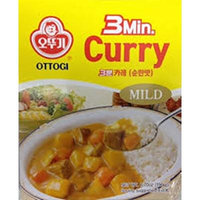 Ottogi's 3 Minutes Instant Meal Box of 8 Combos (Curry, Black Bean Sauce, Hashed Brown Sauce, Spicy Sauce with Kimchi & Tuna, and Spicy Sauce with Octopus) (Curry Mild (PACK OF 8))
