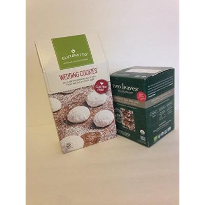 Glutenetto Gluten Free Gourmet Wedding Cookies. Plus Two Leaves Tea Company, Organic Tea Gen Mai Cha. 2 Items Bundle- 1: Two Leaves Tea Company, Organic Tea 15 Tea Bags, Plus a Great Gourmet Gluten Free Treat 6 Ounce for Mother's Day or Any Day.