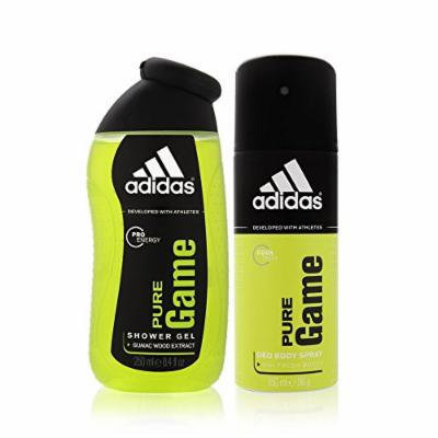 Adidas Pure Game by Coty for Men 2 Piece Set Includes: 5.0 oz Deodorant Body Spray + 8.5 oz Shower Gel