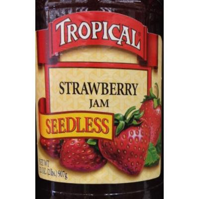 32oz Tropical Strawberry Jam Seedless, No Preservatives, No Artificial Coloring, No Artificial Flavorings