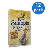 Diet SNAPPLE LEMON TEA Soft Drink Mix 6 Sticks In Each Box (12 Pack) GL