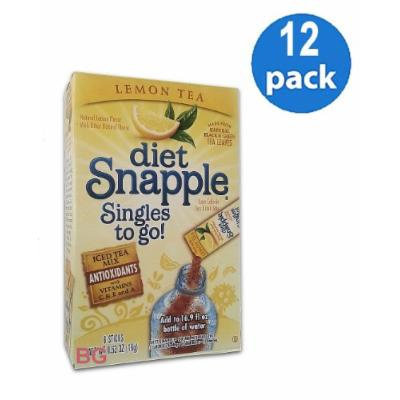 Diet SNAPPLE LEMON TEA Soft Drink Mix 6 Sticks In Each Box (12 Pack) GL