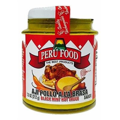 Peru Food Aji Pollo a La Brasa Yellow Pepper and Black Mint Hot Sauce 7.5 Oz.